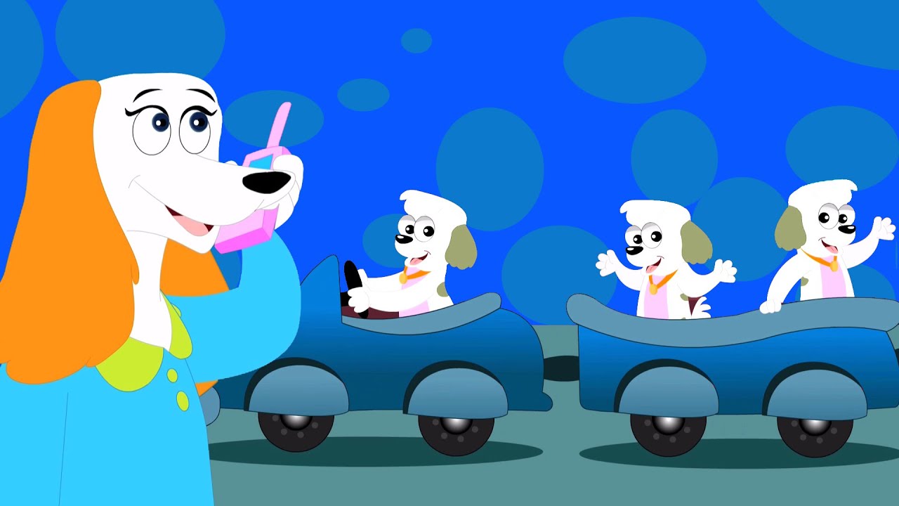 cinco pequeños cachorros | vivero compilación rima | canción del bebé | Five Little Puppies