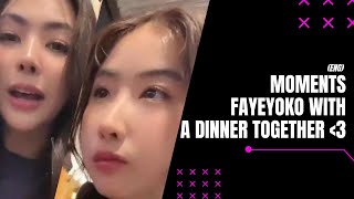 (Eng) Faye & Yoko was live with a dinner and just cute with each other =) #fayeyoko screenshot 2