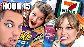 EATING Only Gas Station FOOD for 24 HOURS!