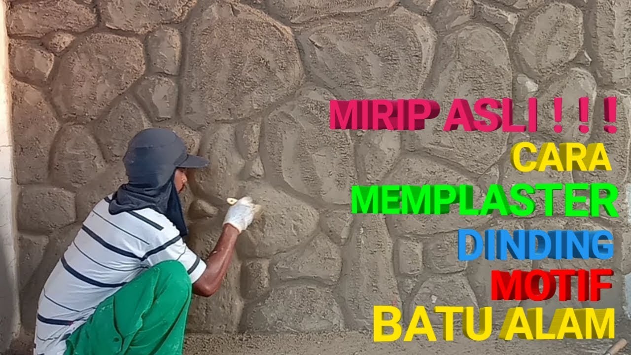  CARA  MEMPLASTER DINDING  MOTIF  BATU  ALAM  YouTube