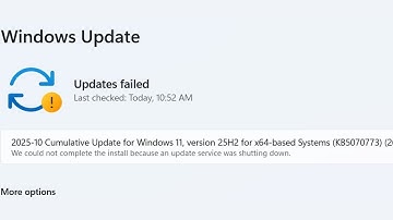How to  Fix Windows 11 Update KB5070773 Could Not Complete Install Update Service Shutting Down