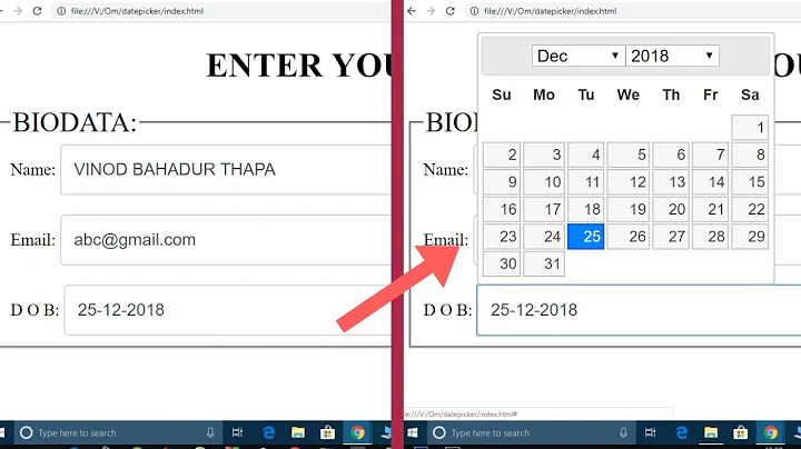 jQuery DatePicker in One Video | Change Date Format dd-mm-yy | Change Month and Year Easily