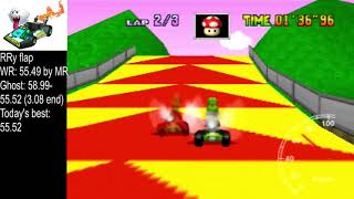 Former World Record on Royal Raceway Flap - 55"46* (NTSC: 46"12) - Mario Kart 64