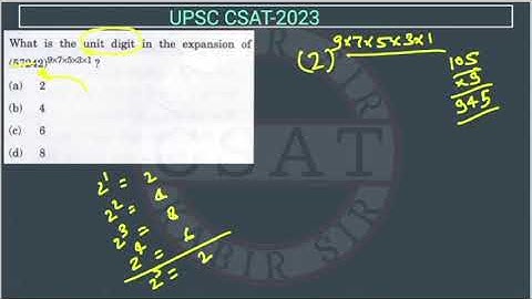 2023 CSAT Number System What is the unit digit in the expansion of (57242)9×7×5×3×1