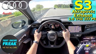 2024 Audi S3 Sportback TFSI Quattro with Akrapovic Exhaust 333 PS TOP SPEED AUTOBAHN DRIVE POV