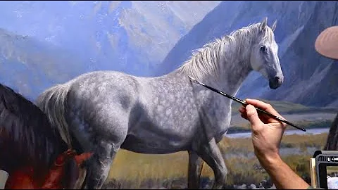 RIVER HORSES - How I create an HUGE OIL PAINTING -...