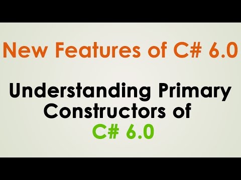 PRIMARY CONSTRUCTORS OF C# 6.0