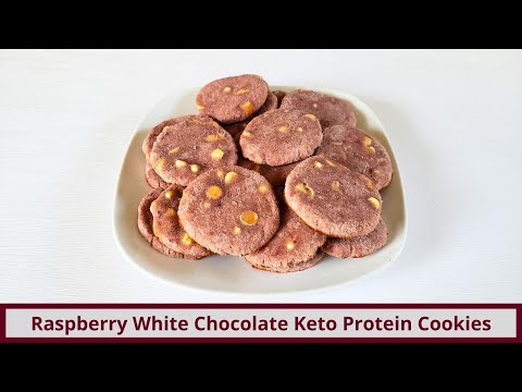 Quick Raspberry White Chocolate Keto Protein Cookies (Nut Free and Gluten Free)