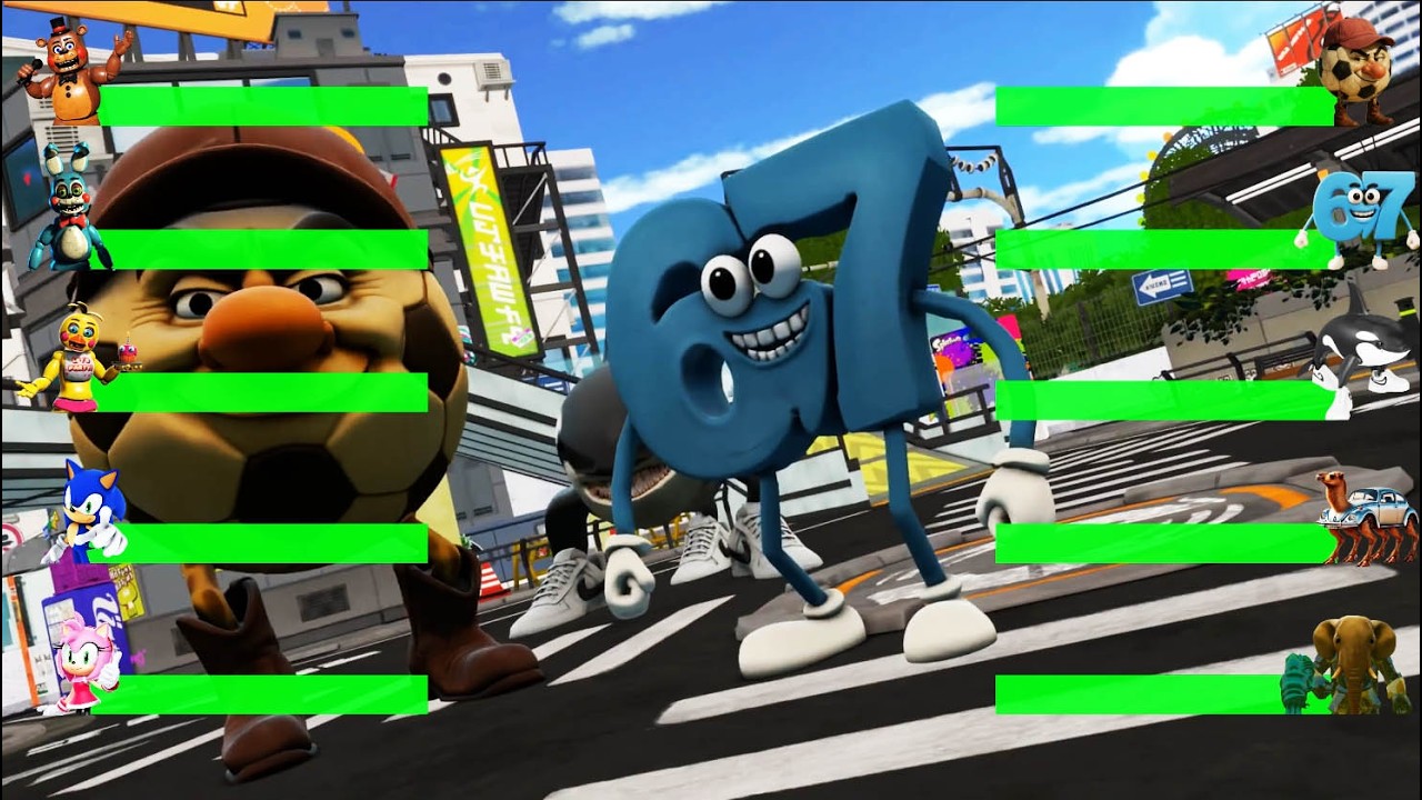 ITALIAN BRAINROT VS SONIC FNAF 2 SOTM UCN Animatronics vs POPPY  4 With HEALTHBARS Fight COMPILATION