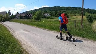 Dookoła Jeziora Mucharskiego na  rolkach terenowych Skike i rowerze.