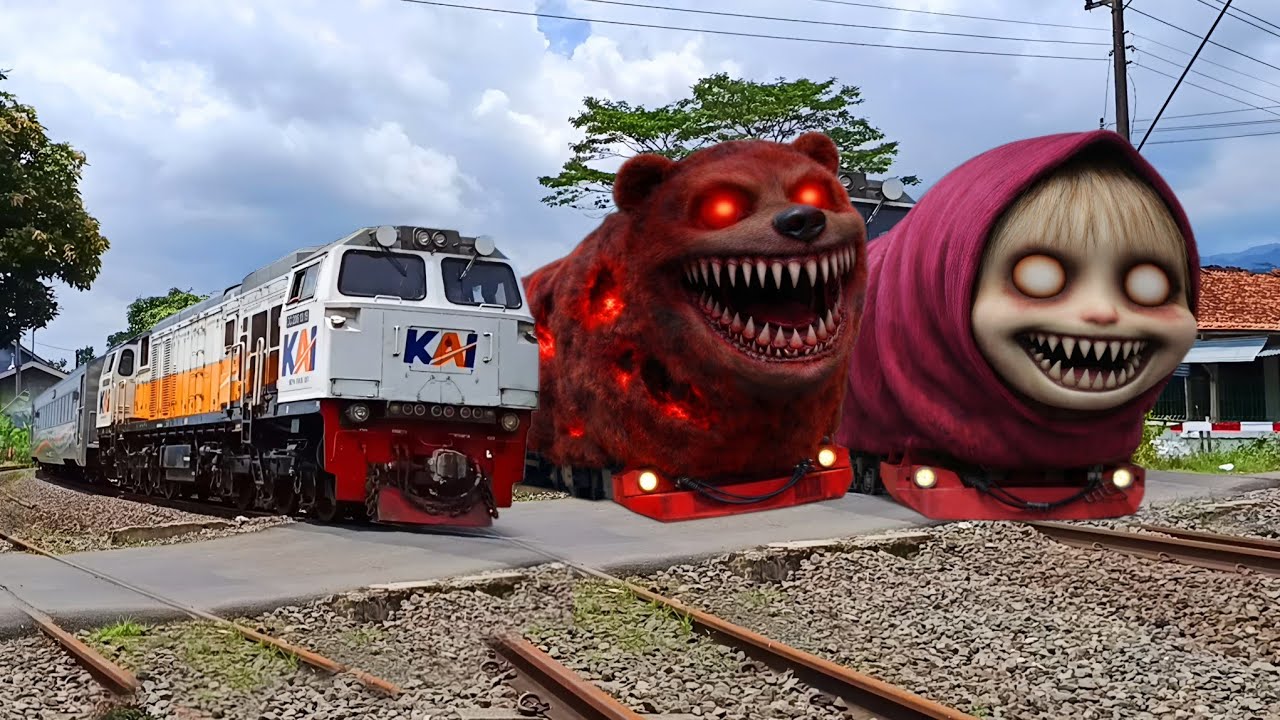 DITEMUKAN Kereta api berubah menjadi marsha horor, Beruang anomali, lokomotif cc 206 