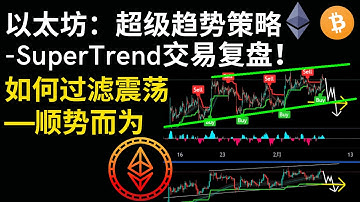 以太坊：超级趋势交易系统—SuperTrend交易信号复盘！如何过滤震荡行情—顺势而为！（SuperTrend+QQE MOD+A-V2）#SuperTrend#超级趋势#eth#ethereum