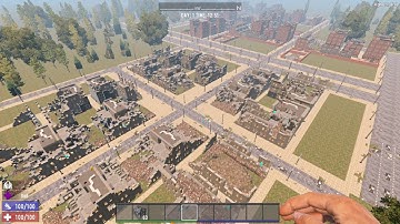 7 Days to Die A19 - City Building Part 4:  More Sewers / New Prefabs / Building a Test Hub