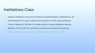 InetAddress Class | Lecture 49: Demonstration-XIX