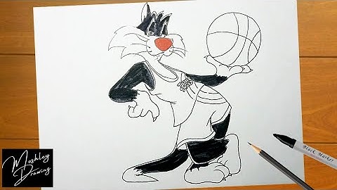 How to Draw Sylvester The Cat from Space Jam
