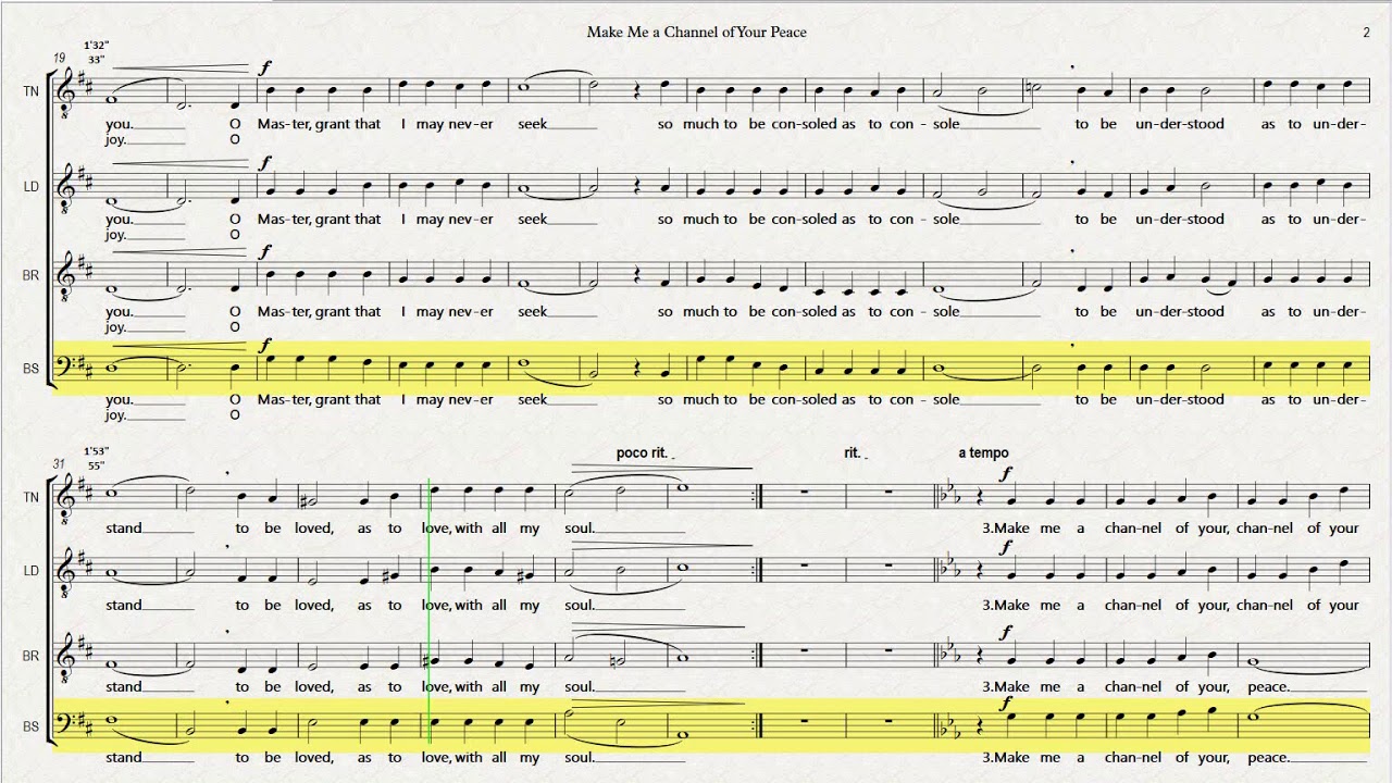 BASS EMPHASIS Make Me a Channel of Your Peace