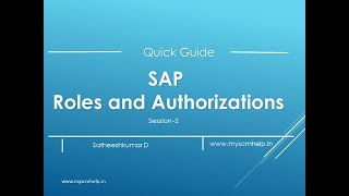 SAP Roles and Authorization - Session 2