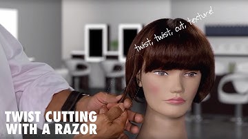 Twist Cutting with a Razor to Add Texture to Hair