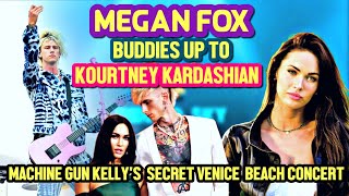 Megan Fox And Kourtney Kardashian supports Machine Gun Kelly's Venice Beach concert || IndiGo Sky