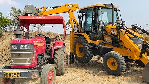 Jcb 3dx Backhoe Machine Working With Mahindra YUVO and Swaraj Tractor | All about Tractors and Jcb