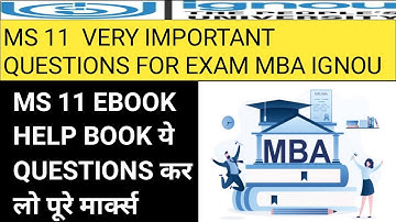 ms 11 ignou mba important questions for exam. ms 11 mba eBooks for important questions download