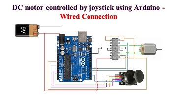 DC motor controlled by joystick using Arduino - Wired Connection