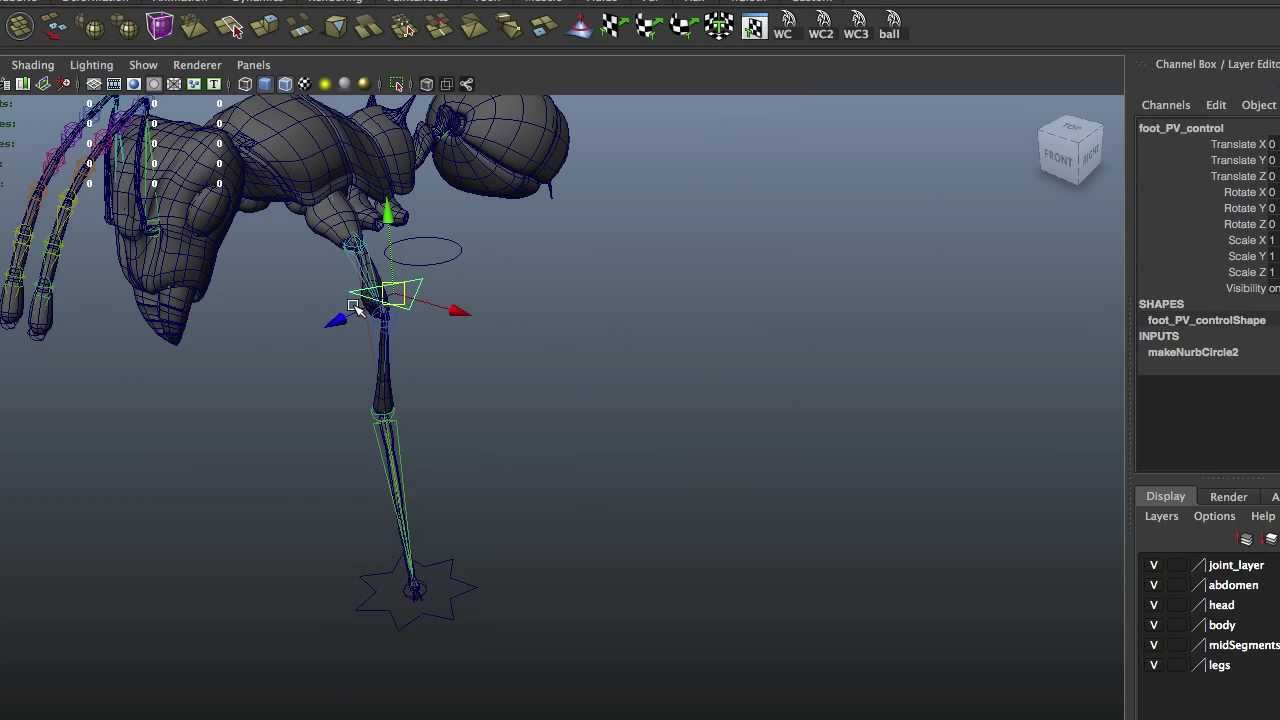 Simple Ant Leg Rig in Maya 2012 - YouTube