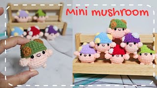 Mini mushroom keychain tutorial inspired from the rpg game 버섯커 키우기 #amigurumikeychain