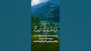 #سوره مبارکه بقره آیه ۱۰ با ترجمه زیر نویس فارسی و انگلیسی