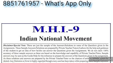 MHI 09 Solved Assignment 2022-23 | MHI 9 Solved Assignment 2022-23 In English | MHI 09 Assignment 23