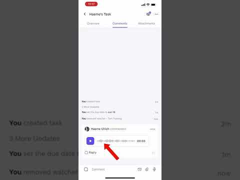 Audio-Kommentare in der ClickUp-App