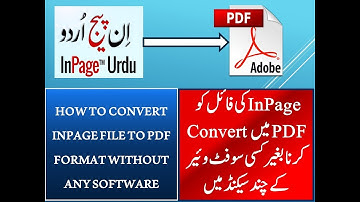 How to Convert Inpage file to pdf in Urdu