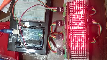 Arduino UNO with 8x8 Dot matrix display with scrolling text