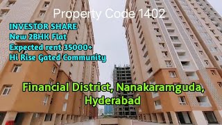 Code 1402 | Financial District | Investor flat | HiRise Gated | 2BHK flat |