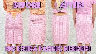 How To Tailor A Skirt That's Too Small And Make It Bigger With No Added Fabric!