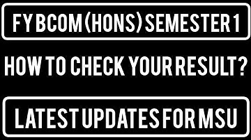 How To Check Your Result | Fy Bcom Semester 1 | Ms University