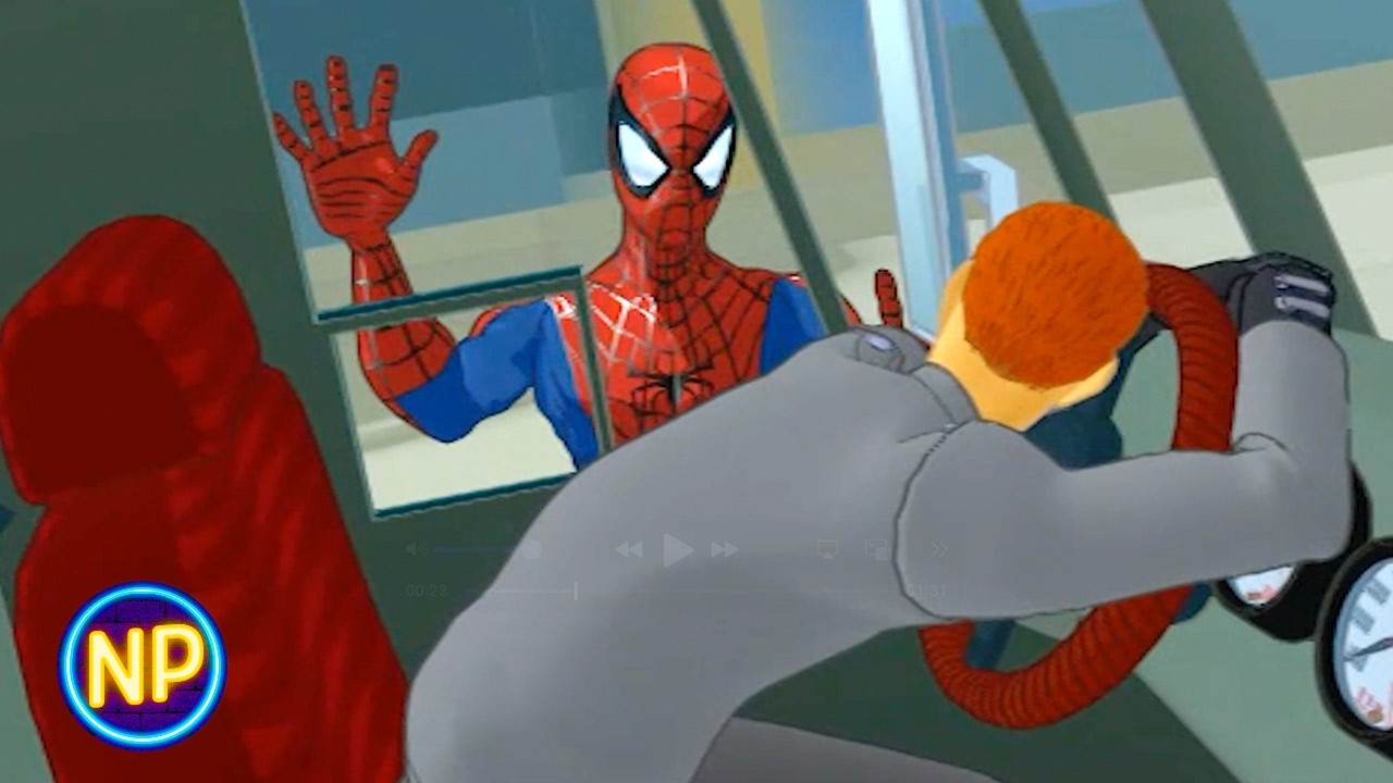 Saving Construction Workers From Being Crush by a Giant Metal Beam | Spider-Man: The Series (2003)