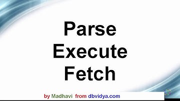 Parse Fetch Execute     |   Oracle Select Statement Processing