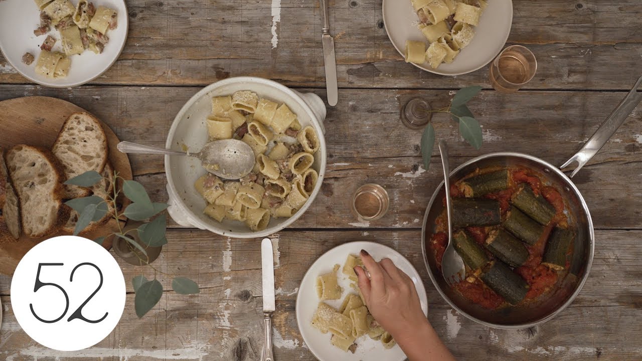 Sunday Dinner with Katie Parla: Pasta alla Gricia & Stuffed Zucchini I Food52 + Lagostina