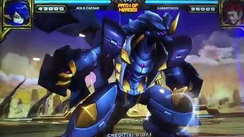 Hero of robots Galaxy Epoch Path of Heroes Aola Caesar (Gold) Vs. Dark Dragon and Wolf Tyrant (Win)