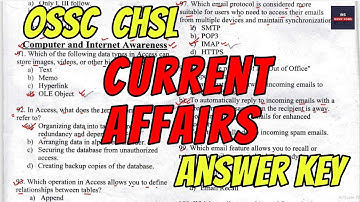 OSSC CHSL Current Affairs Answer key || OSSC CHSL Answer key (Unofficial answer key)