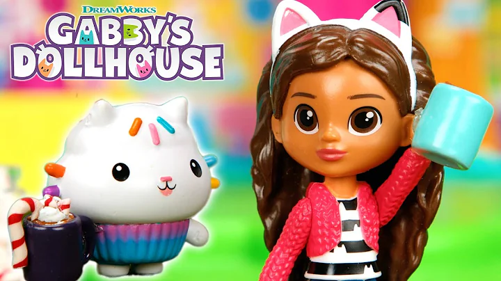 Warm Up a Cold Day with Cakey's Hot Chocolate! | GABBY'S DOLLHOUSE TOY PLAY ADVENTURES