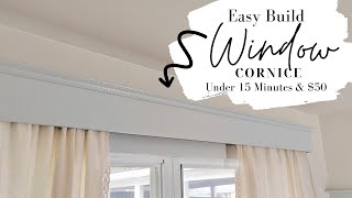 GORGEOUS EASY WINDOW HACK | How To Build a Window Cornice | On a Budget $50 | No Experience Needed