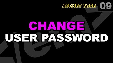 ASP Net Core 09 - Change User Password