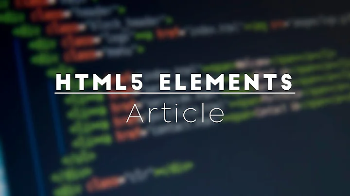 HTML 5 Article Element