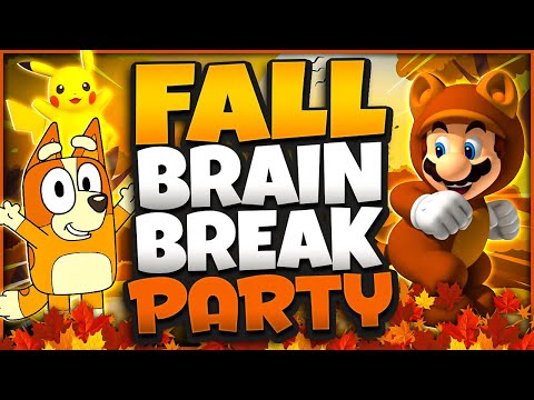 🍁 Fall Brain Break Party 🍁 Freeze Dance 🍁 Bluey 🍁 Mario 🍁 Just Dance