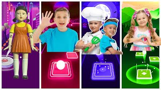 Sqiud game 2  vs Roma  vs Vlad and Niki vs Diana Tiles Hop EDM RUSH screenshot 4