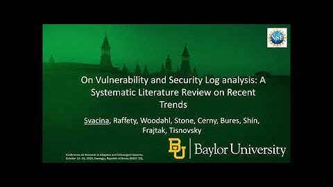 On Vulnerability and Security Log analysis A Systematic Literature Review on Recent Trends