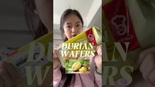 durian wafers?! taste test. #durian #duriansnack #durianflavour #durianflavor #snack
