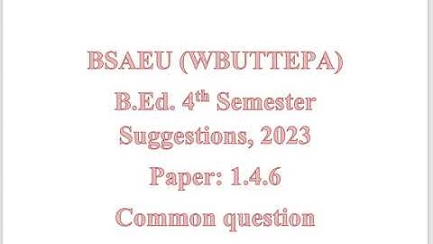 B.ED. 4TH SEMESTER SUGGESTION WITH ANSWER| PAPER 1.4.6 | GENDER & SOCIETY